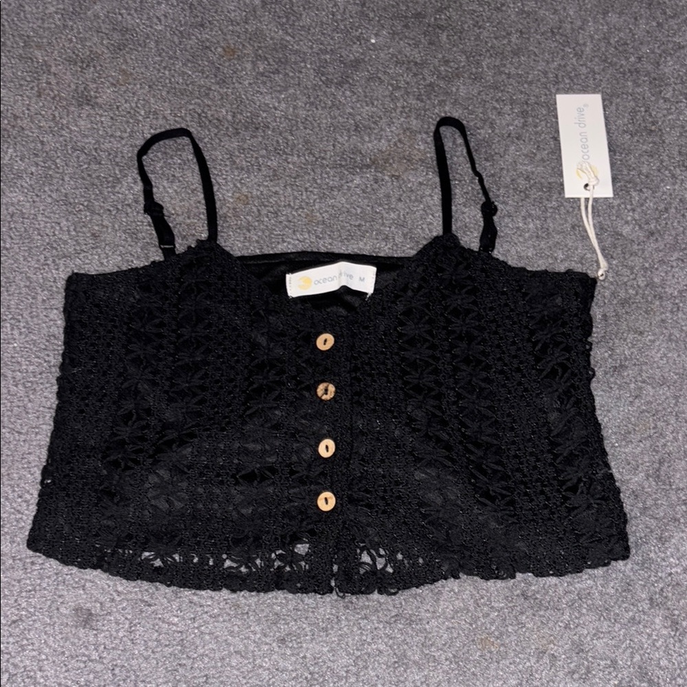 Super Cute Button Up Cropped Tank